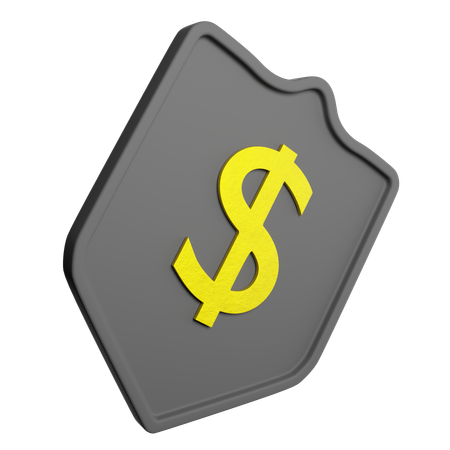 Bouclier en dollars  3D Icon