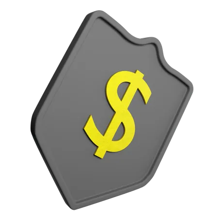 Bouclier en dollars  3D Icon