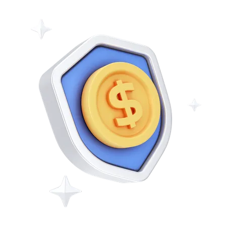 Bouclier en dollars  3D Icon