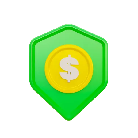 Bouclier en dollars  3D Icon