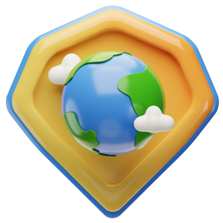 Bouclier terrestre 3D Icon