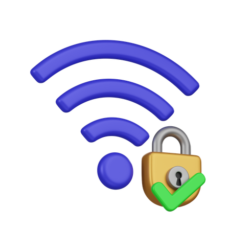 Bouclier wifi  3D Icon