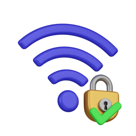 Bouclier wifi  3D Icon