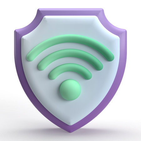 Bouclier wifi  3D Icon