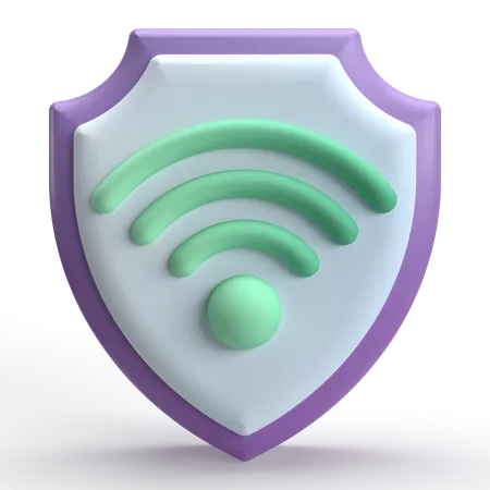 Bouclier wifi  3D Icon