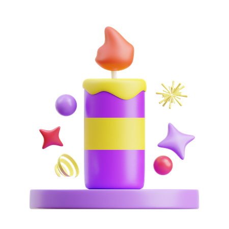 Bougie d'anniversaire  3D Icon