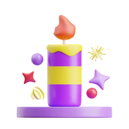 Bougie d'anniversaire  3D Icon