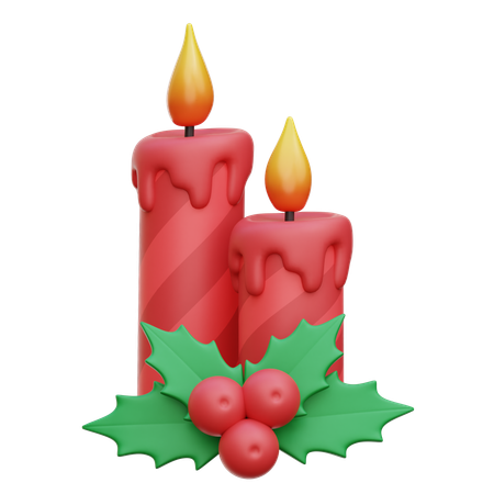 Bougie de Noël  3D Icon