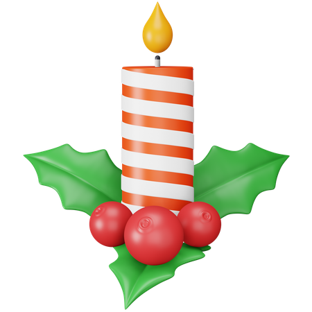 Bougie de Noël  3D Icon