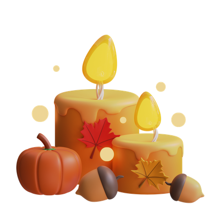 Bougie de Thanksgiving  3D Icon