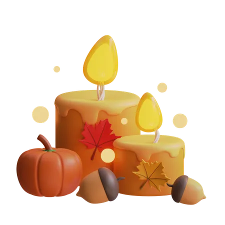 Bougie de Thanksgiving  3D Icon