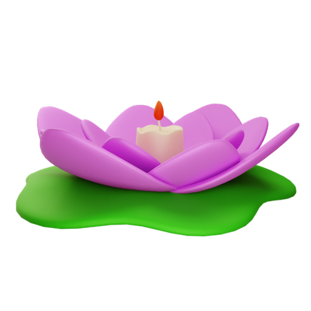 Bougie lotus  3D Illustration