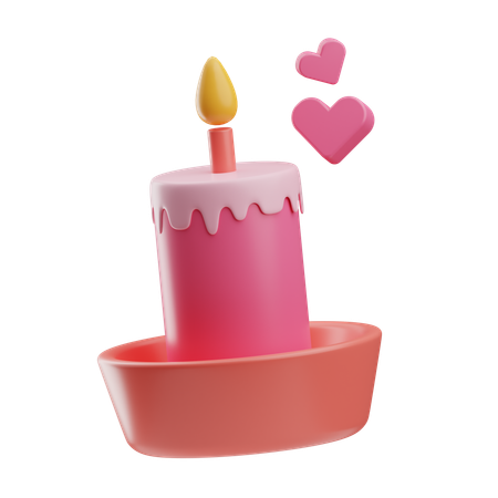 Bougie de la Saint-Valentin  3D Icon