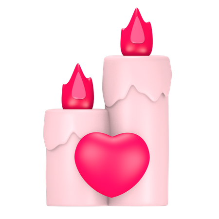 Bougie de la Saint-Valentin  3D Icon