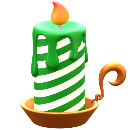 Bougie verte  3D Icon