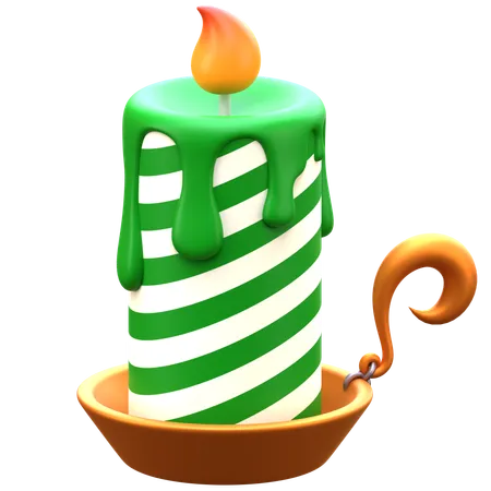 Bougie verte  3D Icon