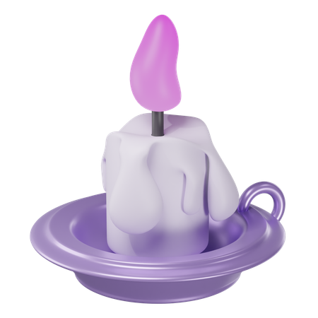 Bougie violette  3D Icon