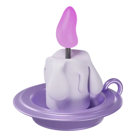 Bougie violette  3D Icon