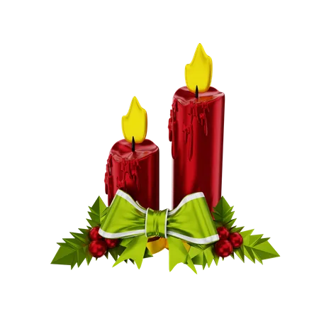 Bougies de Noël  3D Illustration