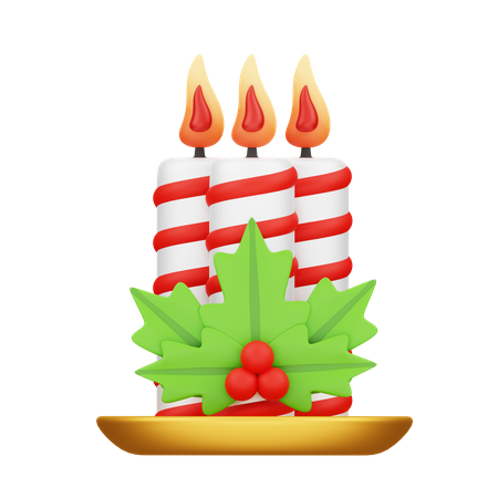 Bougies de Noël  3D Icon