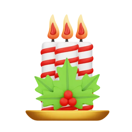 Bougies de Noël  3D Icon