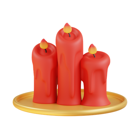 Bougies rouges  3D Icon