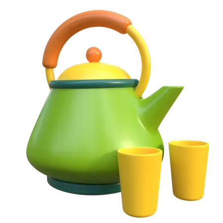 Bouilloire et tasse à thé  3D Icon