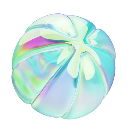 Boule abstraite chromée  3D Icon