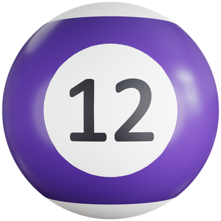 Boule de billard avec le numéro douze  3D Icon