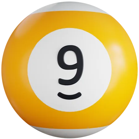 Boule de billard avec le numéro neuf  3D Icon