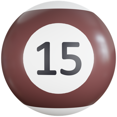 Boule de billard avec le numéro quinze  3D Icon