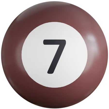 Boule de billard avec le numéro sept  3D Icon