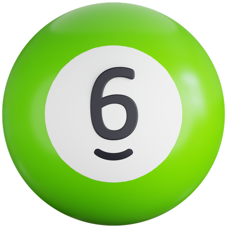 Boule de billard avec le numéro six  3D Icon