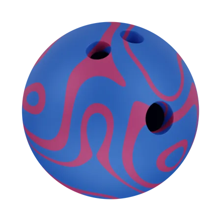 Boule De Bowling Bleue 3D Icon