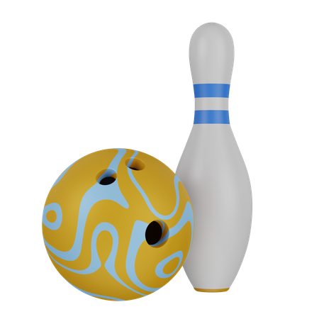 Boule de bowling avec épingle  3D Icon
