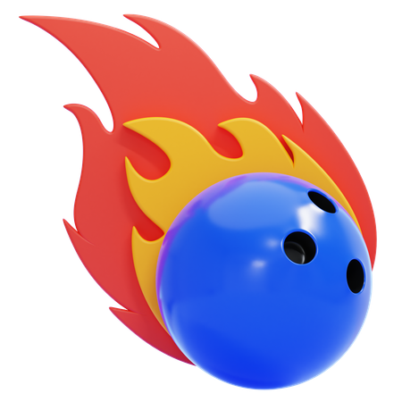Boule de bowling enflammée  3D Icon