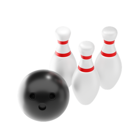 Boule de bowling et épingle  3D Icon