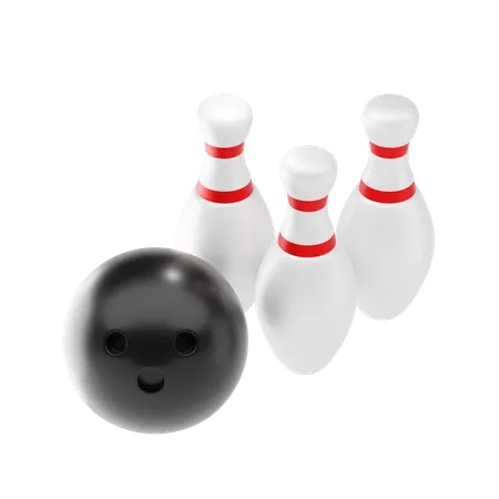 Boule de bowling et épingle  3D Icon