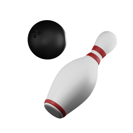 Boule de bowling et quilles  3D Illustration