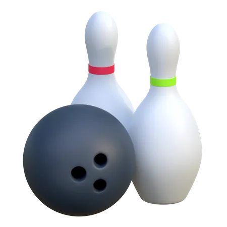 Boule de bowling et quilles  3D Icon