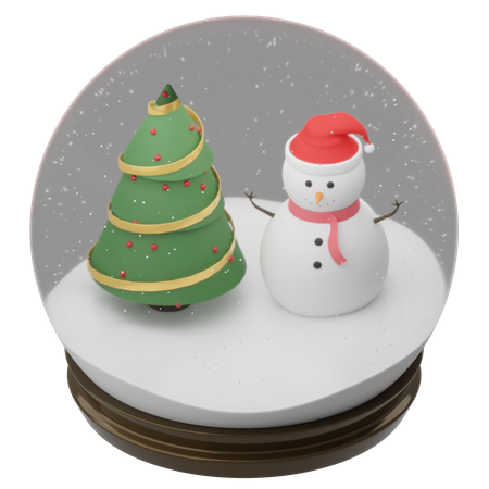 Boule de neige de Noël  3D Illustration