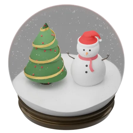 Boule de neige de Noël  3D Illustration