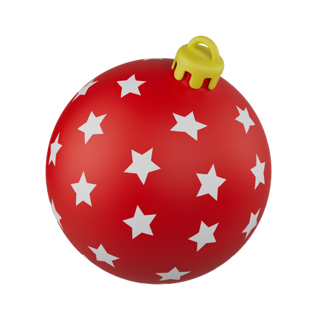 Boule de Noël avec des étoiles  3D Icon