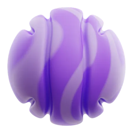 Forme abstraite violet dégradé boule  3D Icon