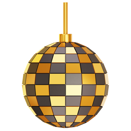 Boule disco dorée  3D Icon