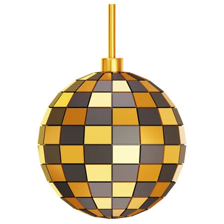 Boule disco dorée  3D Icon