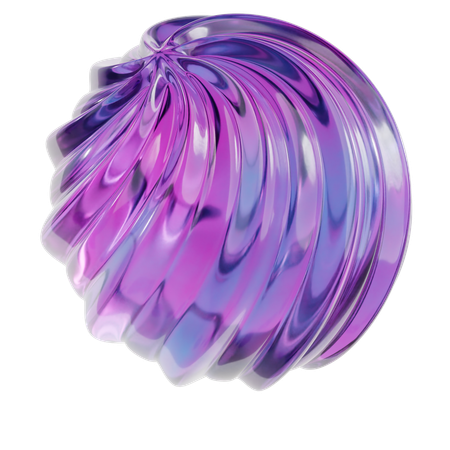 Forme abstraite de boule en spirale  3D Icon