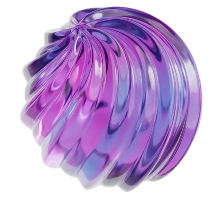 Forme abstraite de boule en spirale  3D Icon