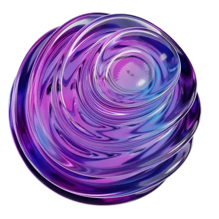 Forme abstraite de boule en spirale  3D Icon