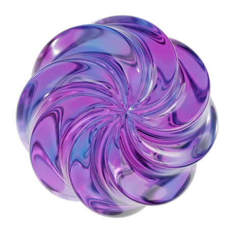 Forme abstraite de boule en spirale  3D Icon